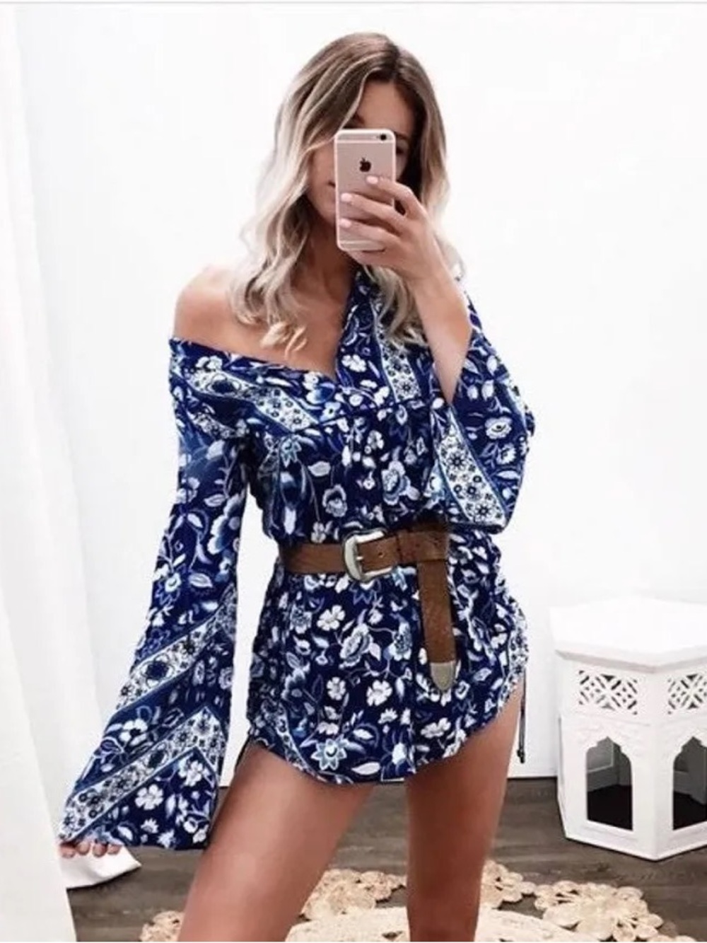 Spell Lolita Romper in Bluebelle XS